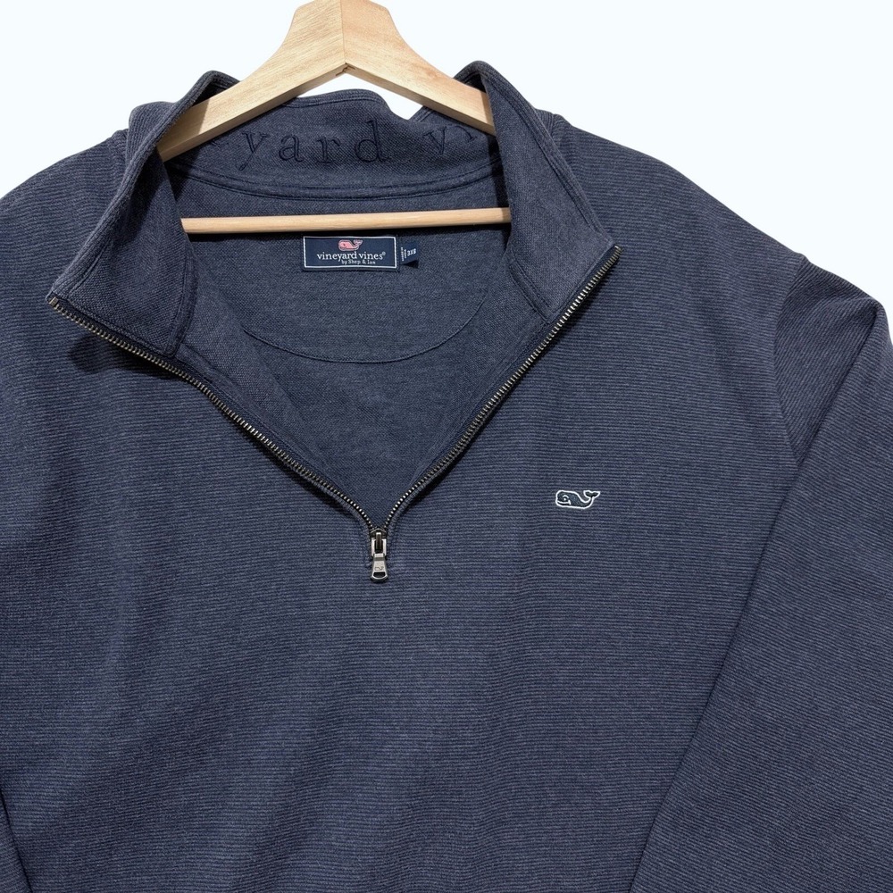 Classic Vineyard Vines Men's Blue Saltwater Quarter Zip size 3XB Old Money Style - Picture 3 of 9
